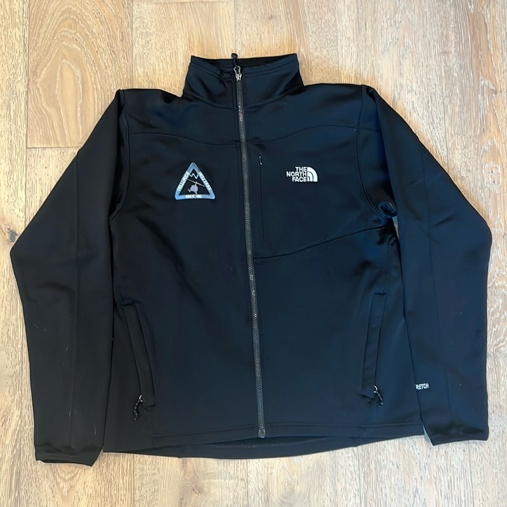 Northface full zip mid layer apres jacket w rare Telluride Helitrax Logo